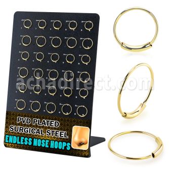 dend2 gold pvd 316l steel endless nose rings display 30