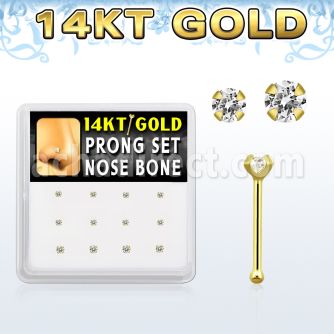 dgnb11 caja 12 piercing nariz hueso oro 14 kts 0 6mm zirconia redondas claras 1 5mm 2mm venta