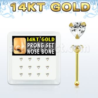 dgnb3 caja 12 piercing nariz hueso oro 14 kts 0 6mm zirconia corazon 3mm distribuidor