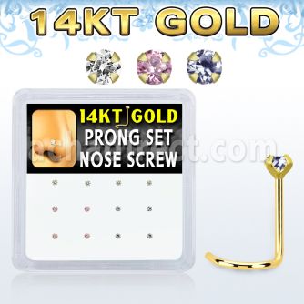 dgsc7 caja 12 piercing nariz l oro 14 kts 0 6mm zirconia redonda 1 5mm venta