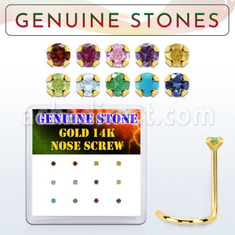 dgsc8 caja 12 piercing nariz l oro 14 kts 0 6mm genuinas redondas 2mm venta
