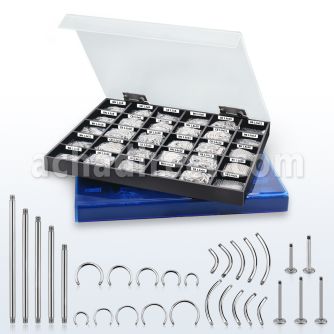 dmbj31 caja display 2020 partes piercings acero quirurgico bananas barbells circulares labret barbells cubierta clara azul claro venta