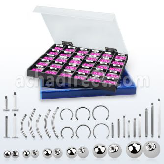 dmbj38 caja display 1000 partes piercings titanio g23 cubierta clara azul claro al por mayor
