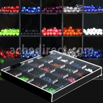 dmbj3 display 500 bolas conos acrilico uv 5mm 6mm rosca distribuidor mayorista