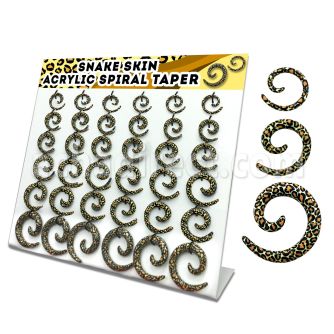 dmxp14 display 36 expansores espiral acrilicos piel serpiente 2mm 8mm distribuidor mayorista