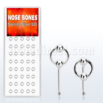 dnbr1 caja display 40 piercing nariz hueso plata 0 6mm bolas 2mm aro venta