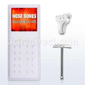 dnbvft caja display 24 piercing nariz hueso plata 0 6mm huella pie venta