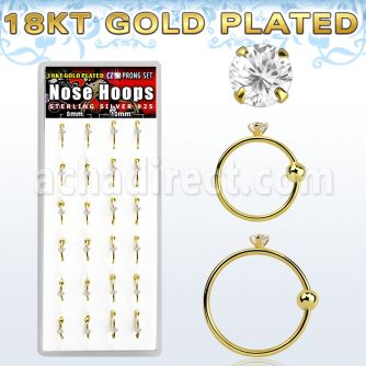 dnsm107 caja 24 aros nariz plata 925 0 6mm oro 18 kts bola cierre zirconia redonda 1 5mm 8mm 10mm distribuidor