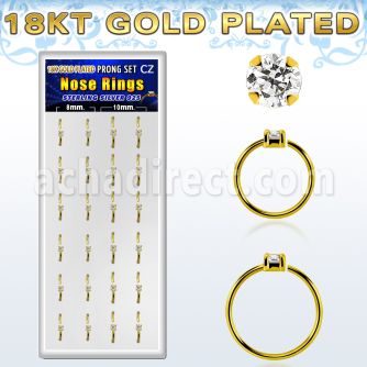 dnsm173 caja 24 aros nariz plata 925 oro 18 kts zirconia redonda 1 5mm 8mm 10mm venta