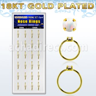 dnsm180 caja 24 aros nariz plata 925 oro 18 kts opalo redondeado 2mm 8mm 10mm distribuidor mayorista