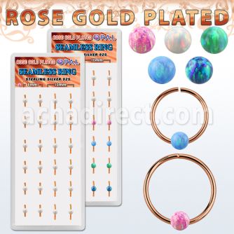 dnsm189 caja 24 aro continuo plata 925 oro rosa opalo 3mm 8mm 10mm al por mayor