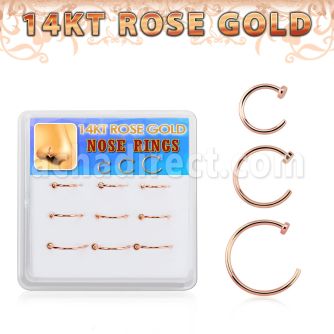 dr14nh3 caja 9 aros nariz oro rosa 14 kts 8mm 10mm distribuidor