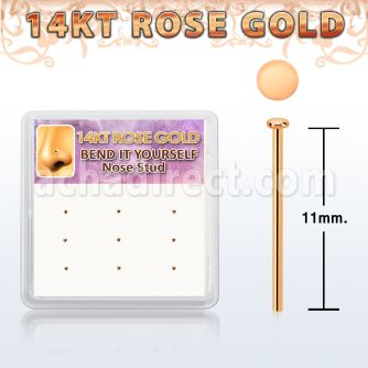 drys27 caja 12 piercing nariz doblar tu mismo oro rosa 14 kts 0 6mm redonda 1mm distribuidor mayorista