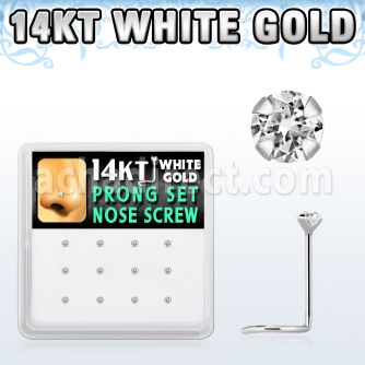 dwsc3 caja display 12 piercing nariz l oro blanco 14 kts 0 6mm zirconia claras redondas 2mm venta