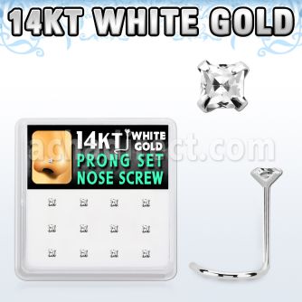 dwsc6 caja display 12 piercing nariz l oro blanco 14 kts 0 6mm zirconia clara cuadrada 2mm venta