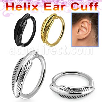 echfe piercing helix tipo ear cuff acero quirurgico pluma venta