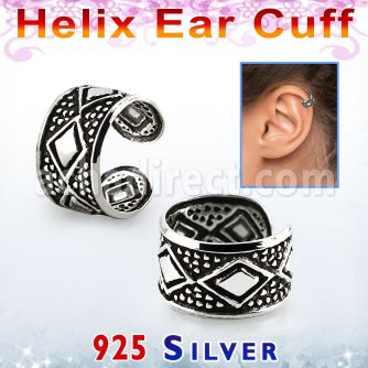 ehvcf21 piercing helix tipo ear cuff plata esterlina rombo mayorista