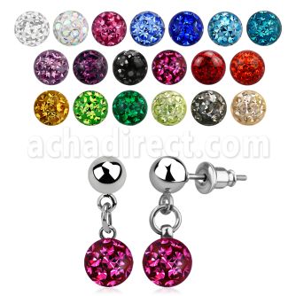 er263 piercing oreja acero quirurgico 6mm multi cristal ferido vendido por pieza distribuidor