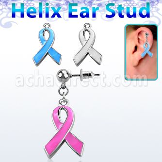 erbd501 piercing oreja helix acero quirurgico bola lazo pintado esmalte colgado vendido por pieza distribuidor mayorista