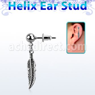 erbd654 piercing oreja helix acero quirurgico bola pluma distribuidor