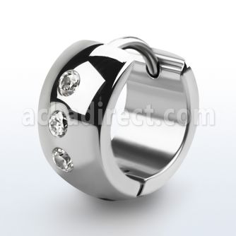 ercz11 pendientes aro huggies acero con brillo espejo zirconia 2 5mm par suelto distribuidor