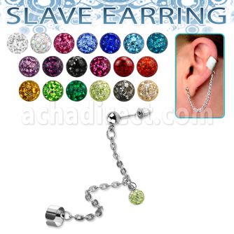 erdl16 falsa esclava helix clip acero inoxidable bola multi cristal ferido 5mm vendida por pieza no por par mayorista