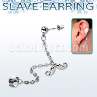 erdl20 falsa esclava acero inoxidable helix clip colgante bigote feliz mayorista