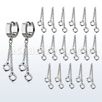 erh652s par pendientes huggie oreja acero inoxidable brillo espejo colgante esposas al por mayor