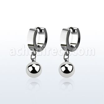 erhb8 par pendientes huggie oreja acero inoxidable brillo espejo bolas 8mm acero quirurgico brillo espejo mayorista