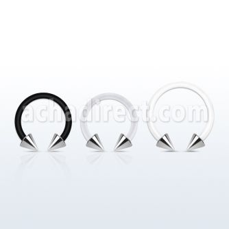 fcbecn barbell circular bio flexible conos acero 3mm mayorista