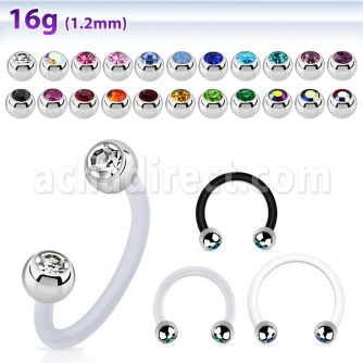 fcbejb3 barbell circular bio flexible bolas 3mm acero joya bisel distribuidor