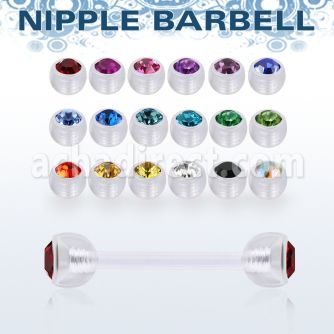 fnpajb6 bioflex barbell pezon bolas 6mm joya bisel al por mayor