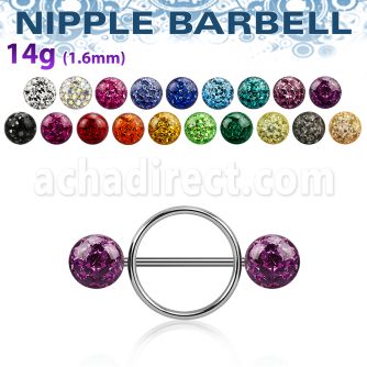 frnpe8 pezonera redonda acero quirurgico barbell acero 316l bolas multi cristal ferido 8mm mayorista