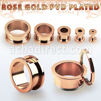 fttpg dilatacion tunel tornillo acero quirurgico pvd oro rosa venta