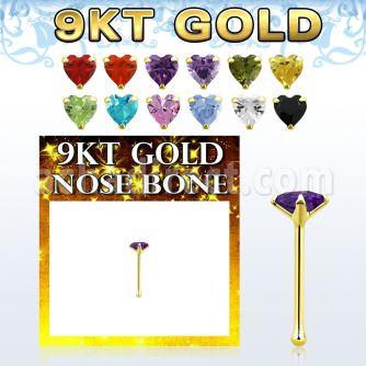 g9nbhm1 piercing nariz hueso oro cz corazon