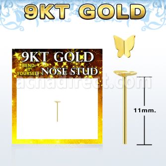 g9ysbt2 piercing nariz doblar tu mismo oro 9 kts 0 6mm mariposa oro liso distribuidor mayorista