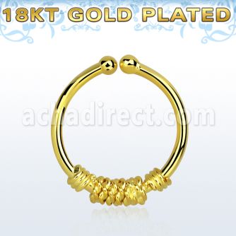 gpsep12b anillo septum falso plata 925 oro 18 kts 1mm alambre atado mitad 12mm distribuidor
