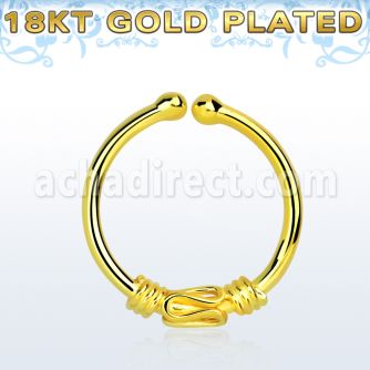 gpsep12d anillo septum falso plata 925 oro 18 kts 1mm alambre balines 12mm al por mayor