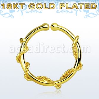 gpsep12j anillo septum falso plata 925 oro 18 kts 1mm cuerda delgada envuelta alrededor anillo 12mm venta