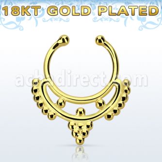 gpsepd4 falso septum plata 925 oro 18 kts 1mm minimalista indio 12mm al por mayor