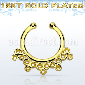 gpsepd5 falso septum plata 925 oro 18 kts 1mm elaborado indio 12mm al por mayor