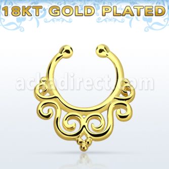 gpsepd7 falso septum plata 925 oro 18 kts 1mm decorado indio 12mm distribuidor