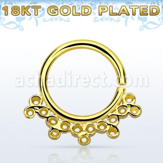 gpsepv5 aro septum plata 925 oro 18 kts 1mm elaborado indio 8mm al por mayor
