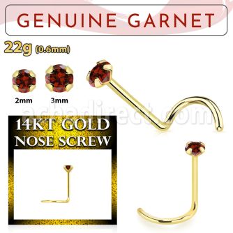 gscge2 piercing nariz l oro 14 kts 0 6mm granate 2mm mayorista