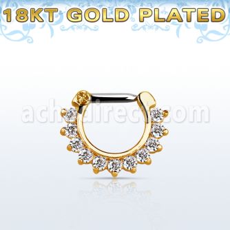 gsepc14 septum click plata 925 oro 18 kts barra cierre acero 316l zirconia mayorista