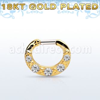 gsepg14 septum click plata 925 oro 18 kts barra cierre acero 316l 5 zirconia venta