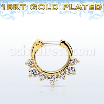 gseph14 septum click plata 925 oro 18 kts barra cierre acero 316l 3 grandes zirconia 4 zirconia venta