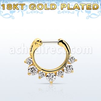 gseph16 septum click plata 925 oro 18 kts barra cierre acero 316l 3 grandes zirconia 4 zirconia distribuidor