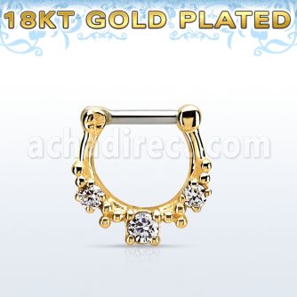 gsepl14 septum click plata 925 oro 18 kts barra cierre acero 316l zirconia grande rodeada otras 4 distribuidor mayorista