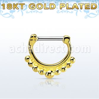 gsepn16 septum clicker plata 925 oro 18 kts barra cierre acero 316l decorado bolas grandes barra 14 516 6mm 8mm distribuidor